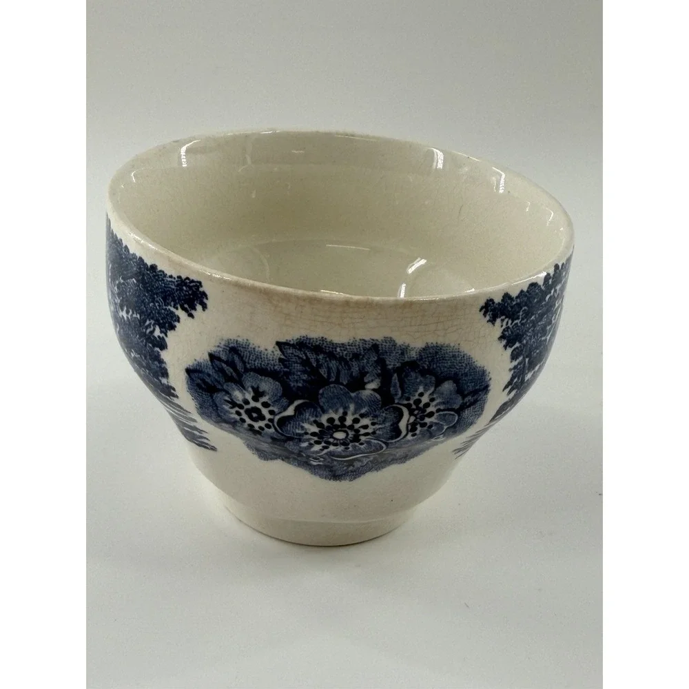 Vintage Liberty Blue Staffordshire Paul Revere Coffee Tea Cup England 70s
